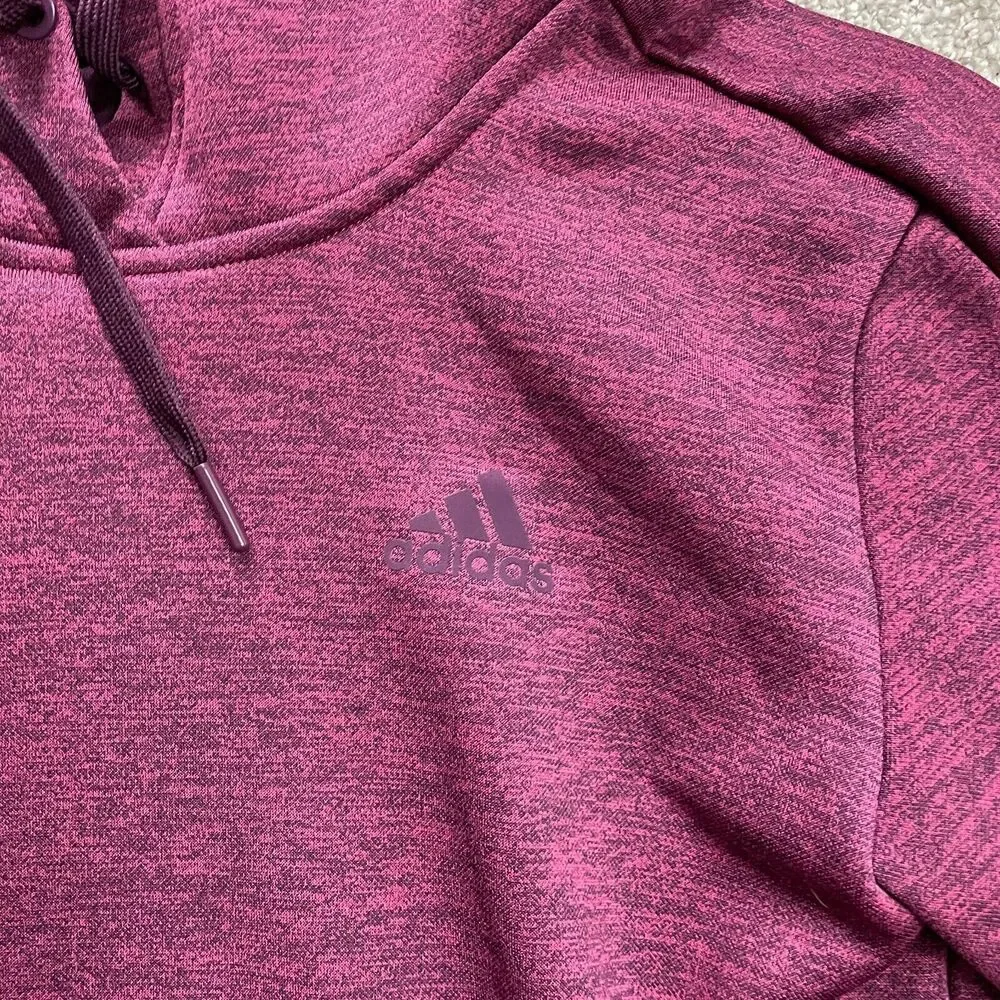 Adidas Clima Warm Hoodie Sweatshirt Womens Small Maroon Thumbholes Drawstring